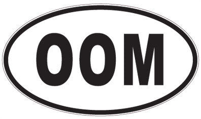 OOM - 3 Letter Initials Oval Sticker