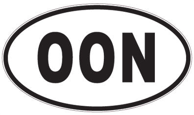 OON - 3 Letter Initials Oval Sticker