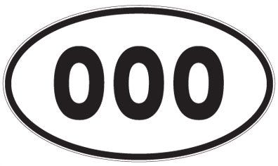 OOO - 3 Letter Initials Oval Sticker