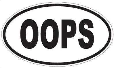 OOPS - Oval Sticker