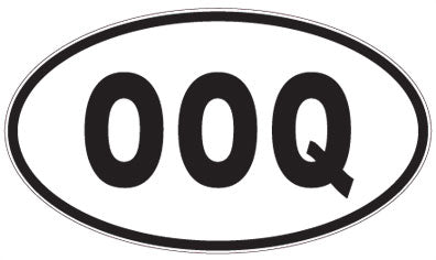 OOQ - 3 Letter Initials Oval Sticker
