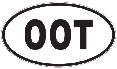 OOT - 3 Letter Initials Oval Sticker