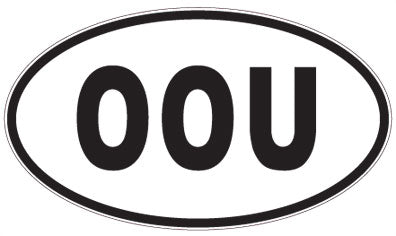 OOU - 3 Letter Initials Oval Sticker