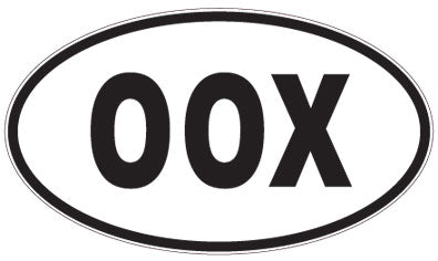 OOX - 3 Letter Initials Oval Sticker