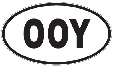 OOY - 3 Letter Initials Oval Sticker