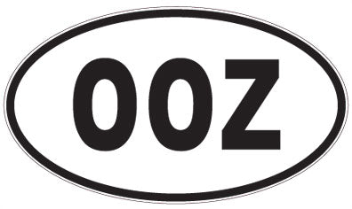 OOZ - 3 Letter Initials Oval Sticker