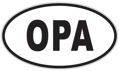 OPA - 3 Letter Initials Oval Sticker