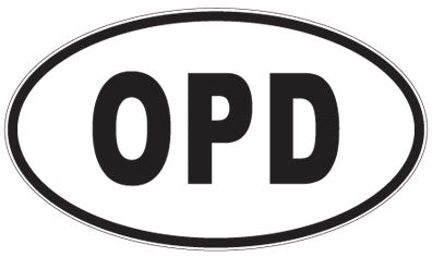OPD - 3 Letter Initials Oval Sticker