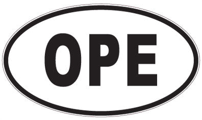OPE - 3 Letter Initials Oval Sticker