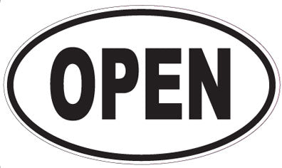 OPEN - Oval Sticker