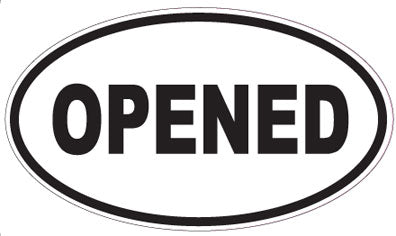 OPENED - Oval Sticker
