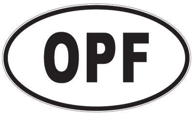 OPF - 3 Letter Initials Oval Sticker