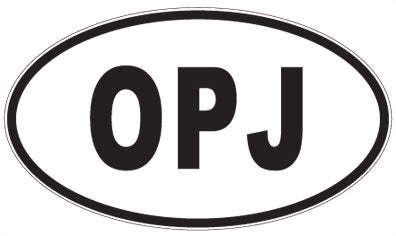 OPJ - 3 Letter Initials Oval Sticker