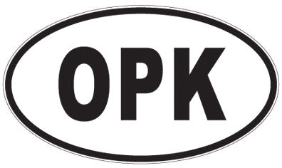 OPK - 3 Letter Initials Oval Sticker