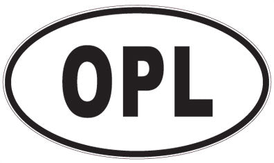 OPL - 3 Letter Initials Oval Sticker