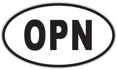 OPN - 3 Letter Initials Oval Sticker