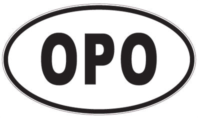 OPO - 3 Letter Initials Oval Sticker
