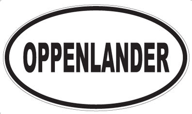 OPPENLANDER - Oval Sticker