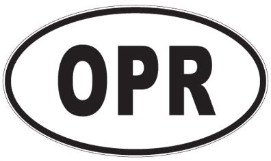 OPR - 3 Letter Initials Oval Sticker