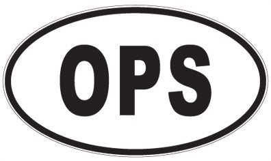 OPS - 3 Letter Initials Oval Sticker