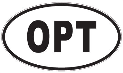 OPT - 3 Letter Initials Oval Sticker