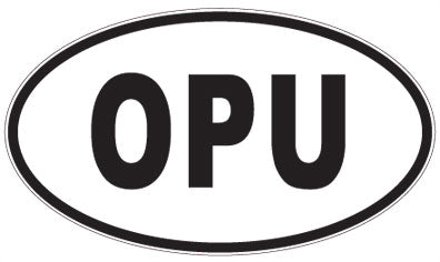 OPU - 3 Letter Initials Oval Sticker