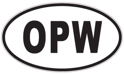OPW - 3 Letter Initials Oval Sticker