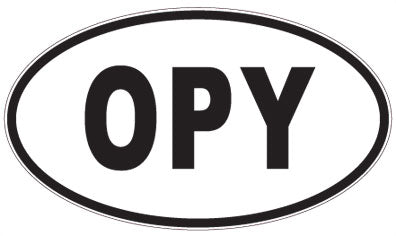 OPY - 3 Letter Initials Oval Sticker