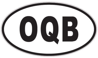 OQB - 3 Letter Initials Oval Sticker