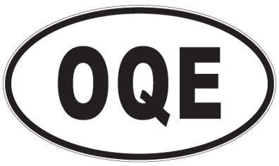 OQE - 3 Letter Initials Oval Sticker