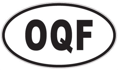 OQF - 3 Letter Initials Oval Sticker