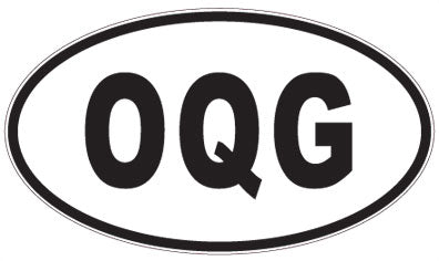 OQG - 3 Letter Initials Oval Sticker