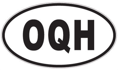 OQH - 3 Letter Initials Oval Sticker
