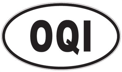OQI - 3 Letter Initials Oval Sticker
