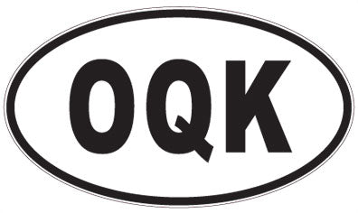 OQK - 3 Letter Initials Oval Sticker