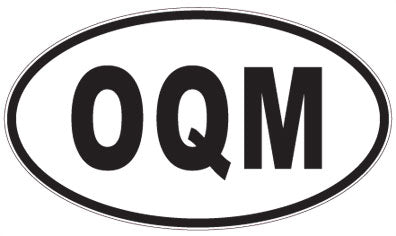 OQM - 3 Letter Initials Oval Sticker