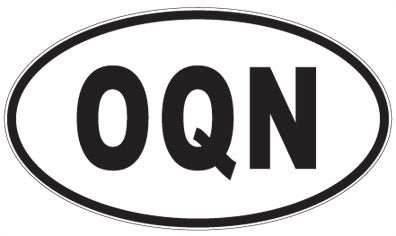 OQN - 3 Letter Initials Oval Sticker