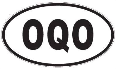 OQO - 3 Letter Initials Oval Sticker