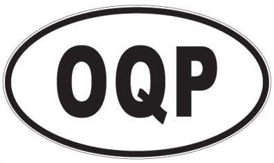 OQP - 3 Letter Initials Oval Sticker