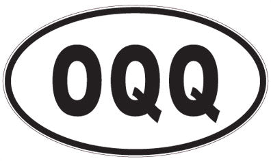 OQQ - 3 Letter Initials Oval Sticker