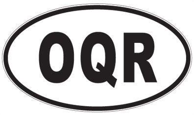 OQR - 3 Letter Initials Oval Sticker