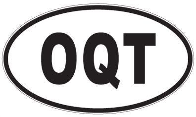 OQT - 3 Letter Initials Oval Sticker