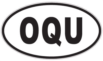 OQU - 3 Letter Initials Oval Sticker