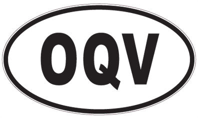 OQV - 3 Letter Initials Oval Sticker