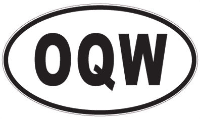 OQW - 3 Letter Initials Oval Sticker