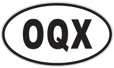 OQX - 3 Letter Initials Oval Sticker