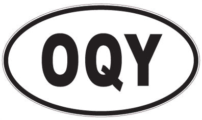 OQY - 3 Letter Initials Oval Sticker