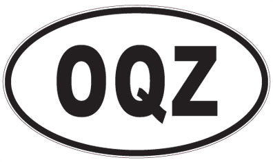 OQZ - 3 Letter Initials Oval Sticker