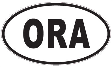 ORA - 3 Letter Initials Oval Sticker