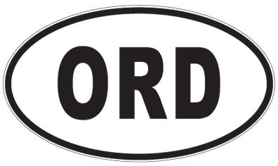 ORD - 3 Letter Initials Oval Sticker